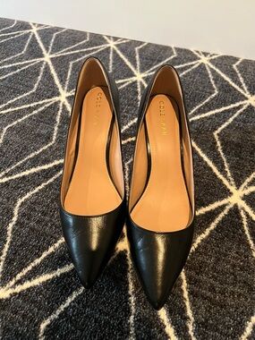 Cole Haan Black Leather Pointed Pumps